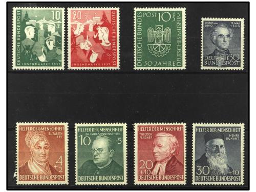 ** ALEMANIA OCCIDENTAL. Yv. 3/6, 25/6, 39/40, 42/5, 51 y 52.