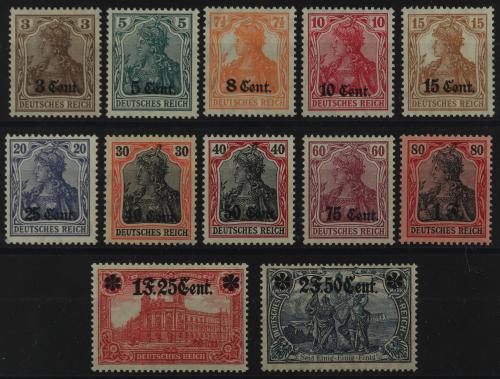 ** COLONIAS ALEMANAS. Yv. 26/37. BELGICA. SERIE COMPLETA. El