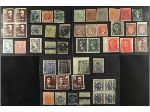 (*)/° ESPAÑA. FALSOS FILATELICOS. 6 Fichas conteniendo más d