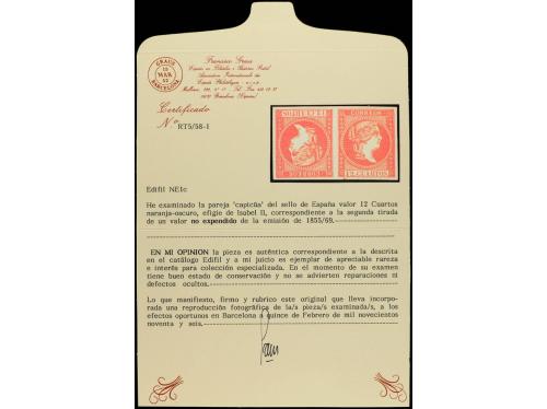 ** ESPAÑA. Ed. NE1Ac. 12 cuartos naranja oscuro en pareja ho