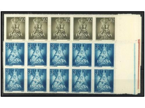 ** ESPAÑA. Ed. 1132/41(10) y 1180/2(10). AÑO MARIANO y CENT.