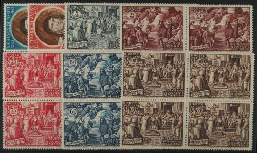 ** VATICANO. Yv. 167/71(4) y 187/8(4). SERIES COMPLETAS en b