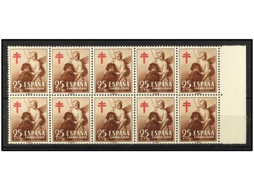 ** ESPAÑA. Ed. 1123(10). PRO TUBERCULOSOS. 25 cts. castaño e