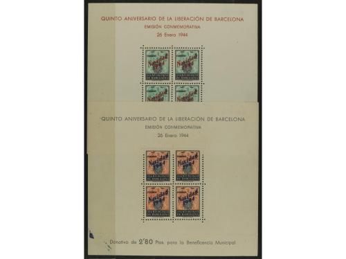 ESPAÑA: AYUNTAMIENTO DE BARCELONA. 1941-1945. Lote de 10 HB.