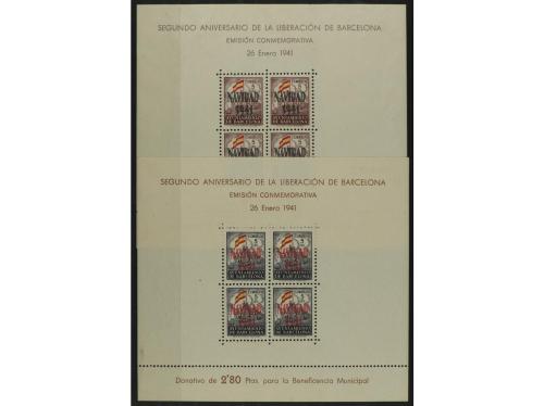 ESPAÑA: AYUNTAMIENTO DE BARCELONA. 1941-1945. Lote de 10 HB.