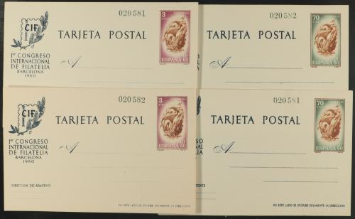 (*) ESPAÑA ENTEROS POSTALES. Ed. 88/9(4). C.I.F. 4 Juegos de