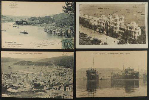 TEMATICAS. BARCOS. Lote de 9 Postales de principios del Sigl