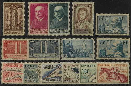 FRANCIA. CONJUNTO de series montado en 2 fichas. La inmensa 