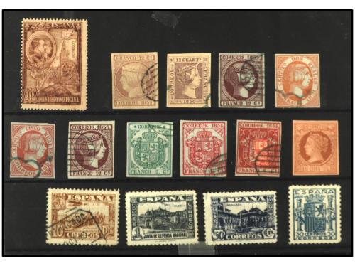 **/(*)/° ESPAÑA. FALSOS FILATÉLICOS. Lote de 60 piezas aprox