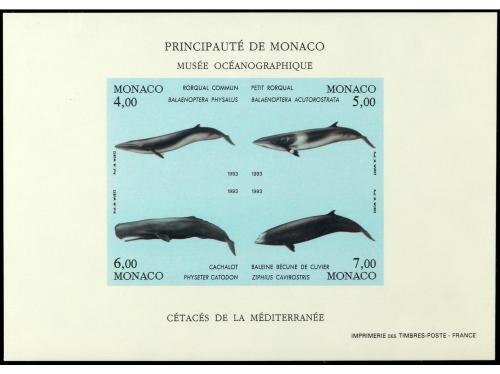 ** MONACO. Yv. HB.56a, 59a y 62a. CETÁCEOS. 3 HB. SIN DENTAR