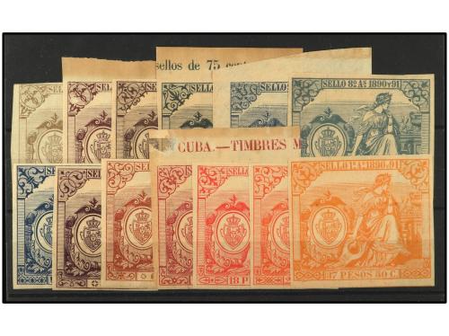 COLONIAS ESPAÑOLAS: CUBA. Ed. Forbin 63/75. FISCALES. 1890-1
