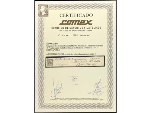 ESPAÑA. Ed. 152. Fragmento del documento con la Muestra del 