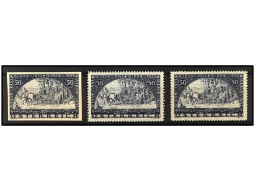 ** AUSTRIA. Yv. 430 y 430a. 50 g. + 50 g. azul. Normal y con