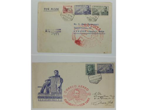 HISTORIA POSTAL. 1947-1951. CORREO AÉREO. 10 Sobres con dive