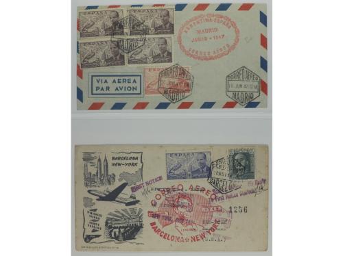 HISTORIA POSTAL. 1947-1951. CORREO AÉREO. 10 Sobres con dive