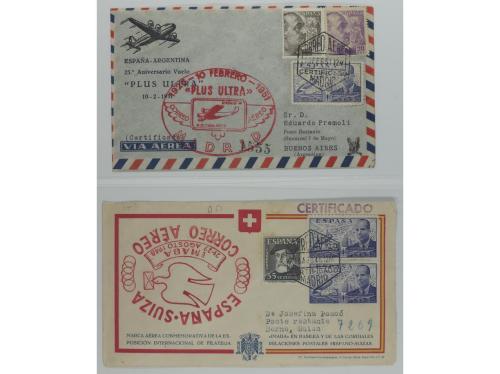 HISTORIA POSTAL. 1947-1951. CORREO AÉREO. 10 Sobres con dive