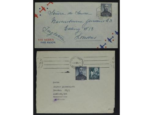 HISTORIA POSTAL. 1952-1954. Lote de 5 sobres y 1 tarjeta. Cu