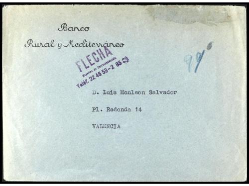 ✉ HISTORIA POSTAL. 2 Cartas con diferentes marcas. Una con f