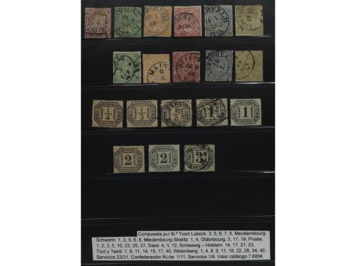 */(*)/° ALEMANIA ANTIGUOS ESTADOS. Pequeña colección en hoja