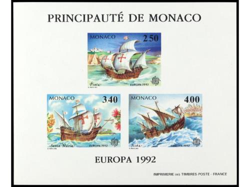 ** MONACO. Yv. HB.57a y BE.19a. DESCUBRIMIENTO. 2 HB. SIN DE