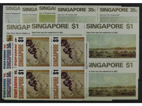 ** SINGAPUR. Yv. 143/8(8) y 152/5(4). SERIES COMPLETAS en bl