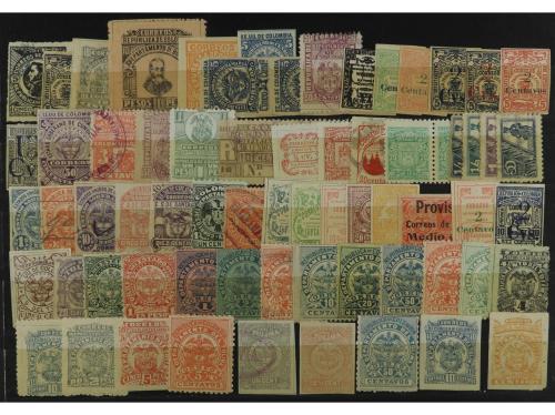 */(*)/° COLOMBIA. DISTRITOS. 2 Fichas grandes con 131 sellos