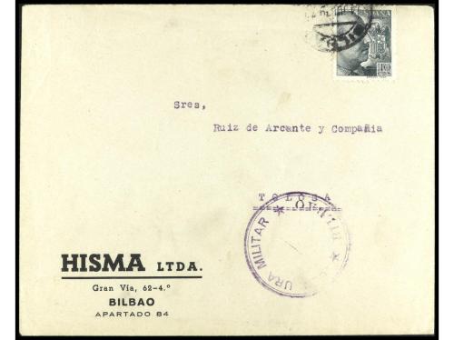 HISTORIA POSTAL. 1939 y 1947. 3 Cartas: una con membrete HIS