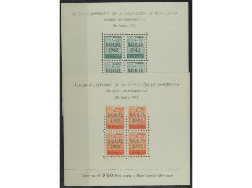 ESPAÑA: AYUNTAMIENTO DE BARCELONA. 1941-1945. Lote de 10 HB.