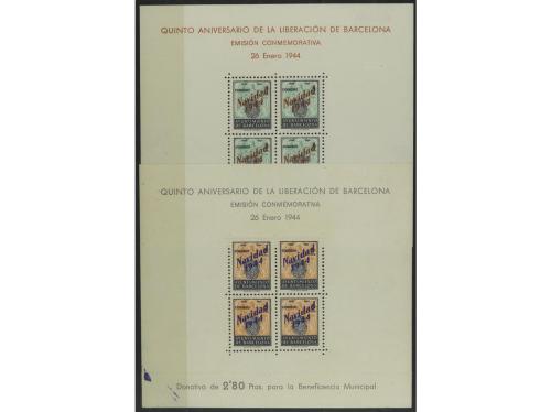 ESPAÑA: AYUNTAMIENTO DE BARCELONA. 1941-1945. Lote de 10 HB.