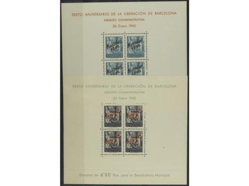 ESPAÑA: AYUNTAMIENTO DE BARCELONA. 1941-1945. Lote de 10 HB.