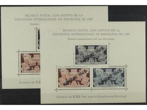 ESPAÑA: AYUNTAMIENTO DE BARCELONA. 1941-1945. Lote de 10 HB.