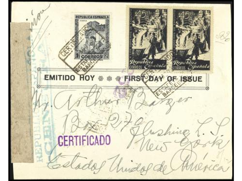 HISTORIA POSTAL. 1873-1952. Lote de 7 cartas y 3 grandes fra