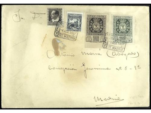 HISTORIA POSTAL. 1873-1952. Lote de 7 cartas y 3 grandes fra