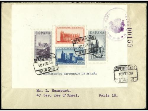 HISTORIA POSTAL. 1873-1952. Lote de 7 cartas y 3 grandes fra