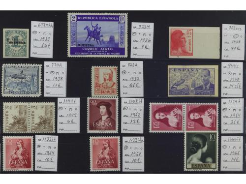 **/* ESPAÑA. VARIEDADES. 1922-1965. Conjunto de sellos con d