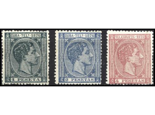 * COLONIAS ESPAÑOLAS: CUBA. Ed. T.35/7. TELÉGRAFOS. SERIE CO