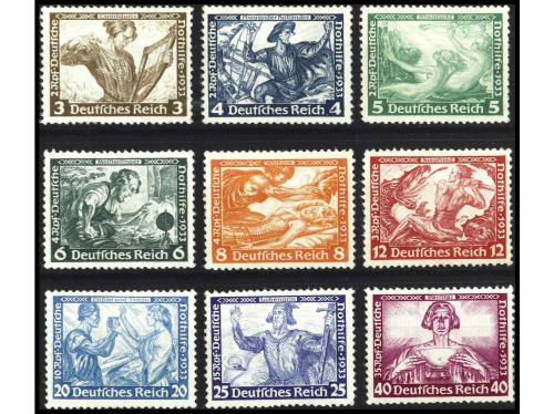 (**) ALEMANIA. Yv. 470/8. SERIE COMPETA con goma alterada. O