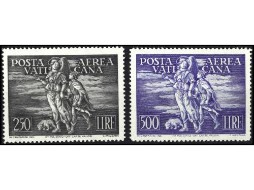 ** VATICANO. Yv. Av.16/7. SERIE COMPLETA. Rara sin fijasello