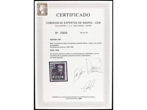 ** ESPAÑA. Ed. 1090. CAUDILLO A CANARIAS CON NÚMERO. Cert. C