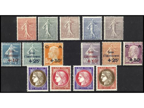 * FRANCIA. 1903-1937. Conjunto de 7 series completas diferen