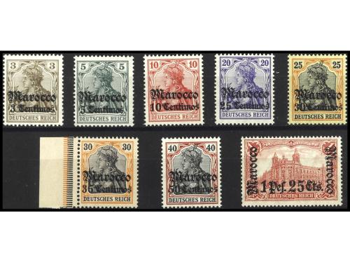 ** COLONIAS ALEMANAS. MARSHALL Y MARRUECOS. 2 Fichas con 22 