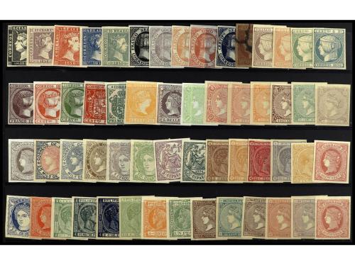 (*) ESPAÑA. FALSOS FILATÉLICOS. Lote de 56 falsos diferentes