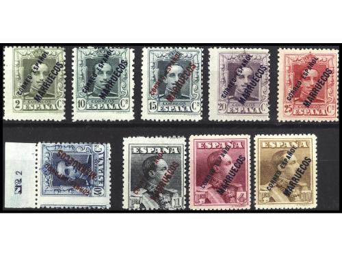 ** COLONIAS ESPAÑOLAS: TANGER. Ed. 49, 52/5, 57 y 59/61. 9 V