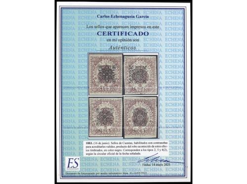 **/* COLONIAS ESPAÑOLAS: CUBA. FISCALES. 1883. RECIBOS Y CUE