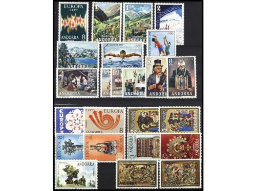 ** ANDORRA. 1948-1975. Series completas montadas en fichas. 
