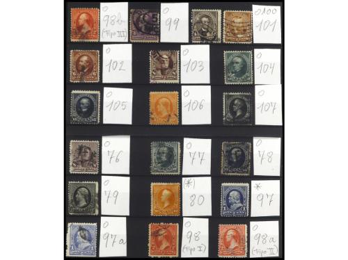 ESTADOS UNIDOS. 1861-1894. Conjunto de 46 sellos clásicos mo