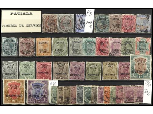 */° COLONIAS INGLESAS. PATIALA. 2 Fichas grandes conteniendo
