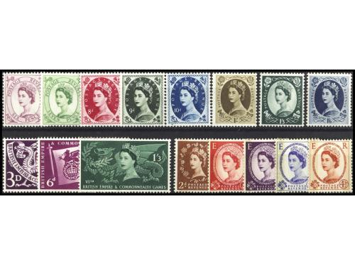 **/* GRAN BRETAÑA. 1946-1960. Dos fichas con sellos y series