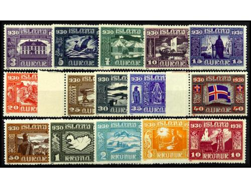 ** ISLANDIA. Yv. 123/37. SERIE COMPLETA. Rara sin fijasellos