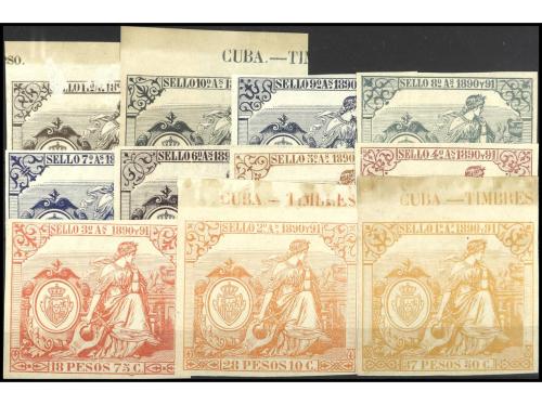 COLONIAS ESPAÑOLAS: CUBA. FISCALES 1890-1891. MUY RARA. A EX